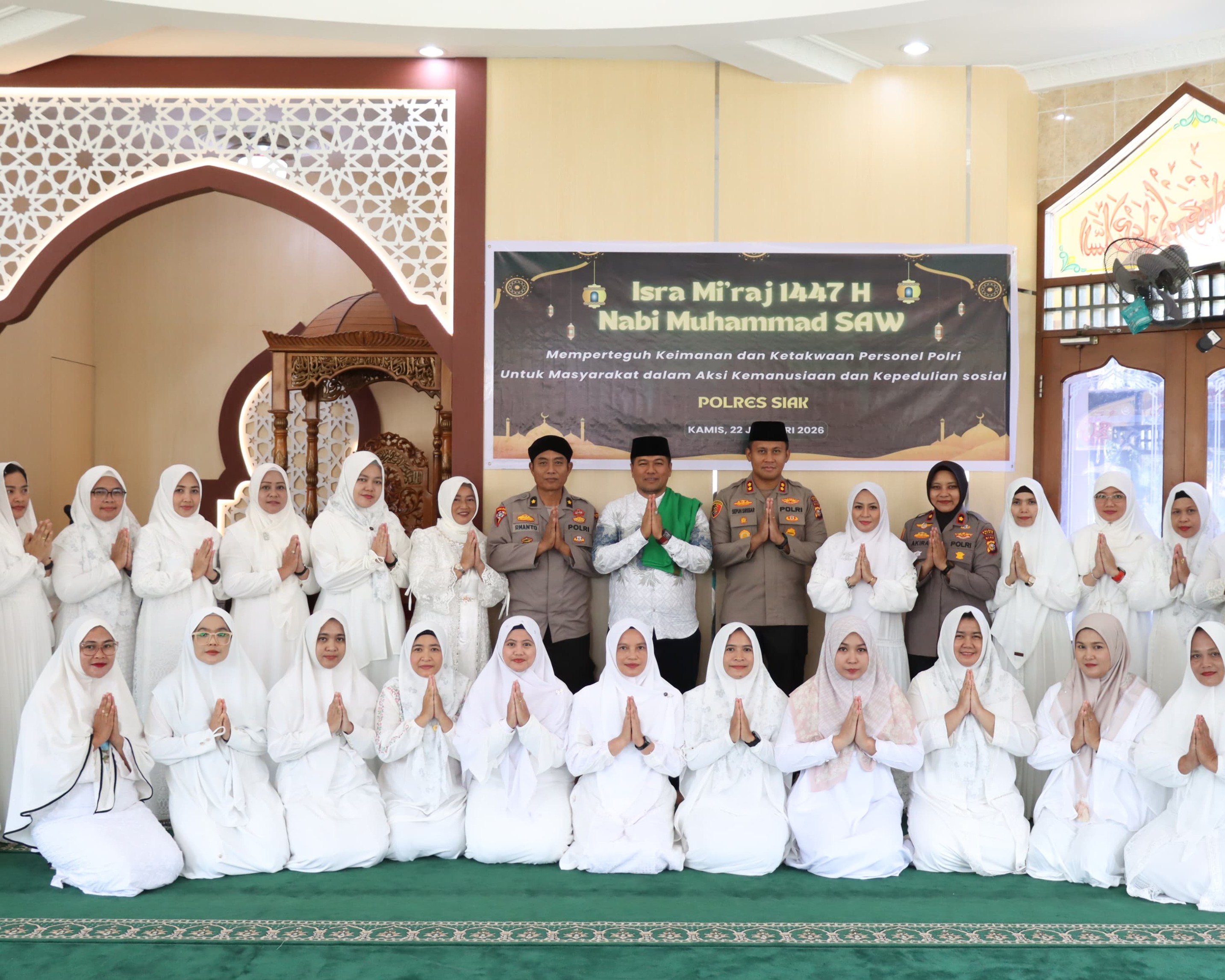 Polres Siak Peringati Isra Mi’raj 1447 H, Kapolres Ajak Personel Perkuat Iman Dan Kepedulian Sosial