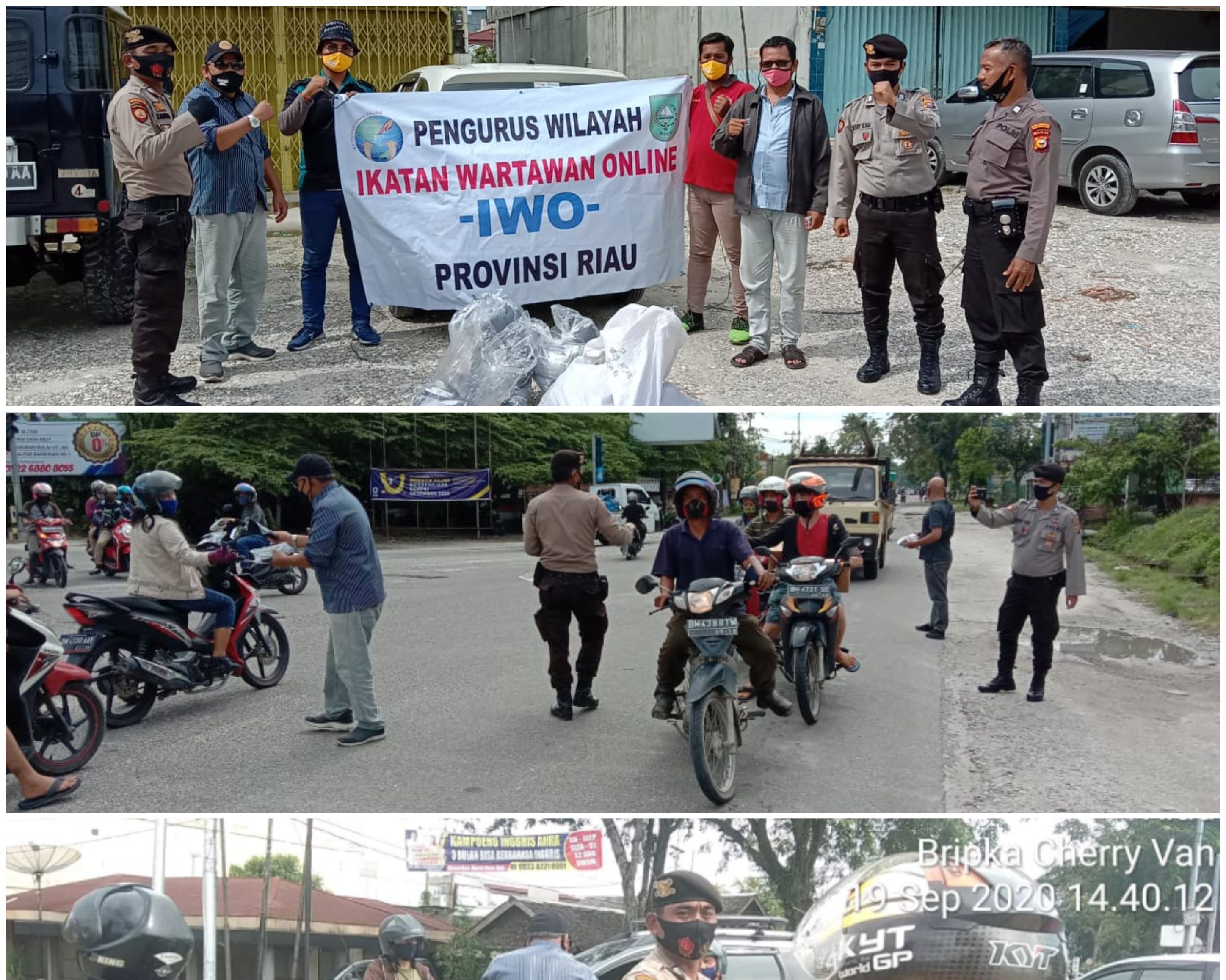 Bagikan 5.000 Masker Gratis Di Dua Lokasi Berbeda, Camat Bukit Raya dan PT Angkasa Pura II (Persero) Bandara SSK II Pekanbaru Serta Kapolsek Payung Sekaki Apresiasi Kegiatan IWO Provinsi Riau