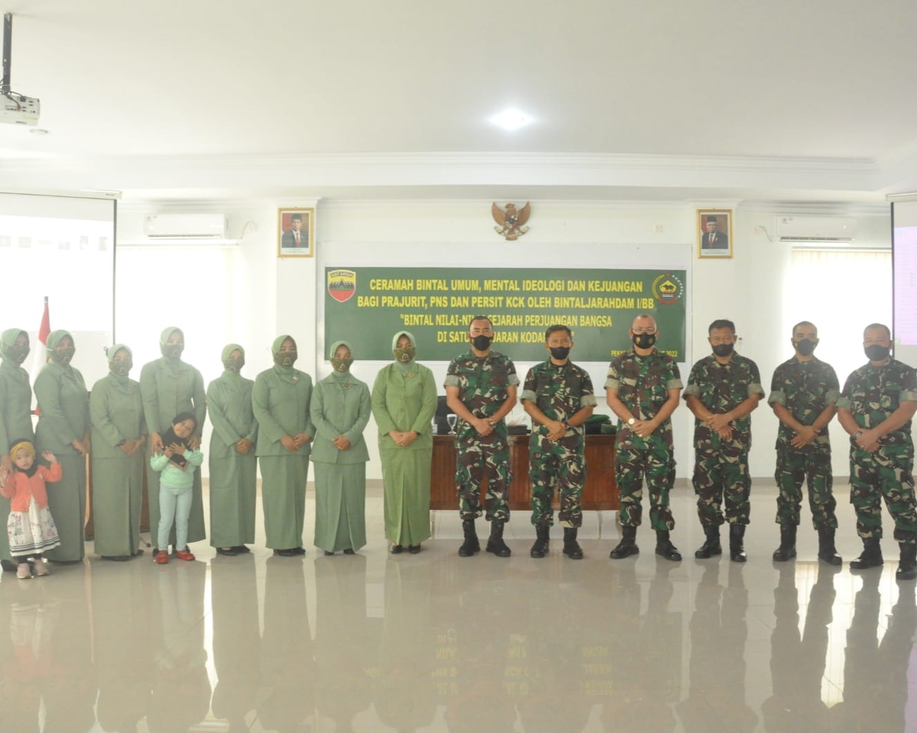 Kodim 0301/PBR Terima Ceramah Bintal Umum Mental Ideologi dan Kejuangan Dari Tim Bintaljarahdam I/BB