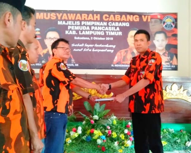 Rycko Menoza Ketua MPW PP Lampung, Buka Muscab VI PP Lampung Timur