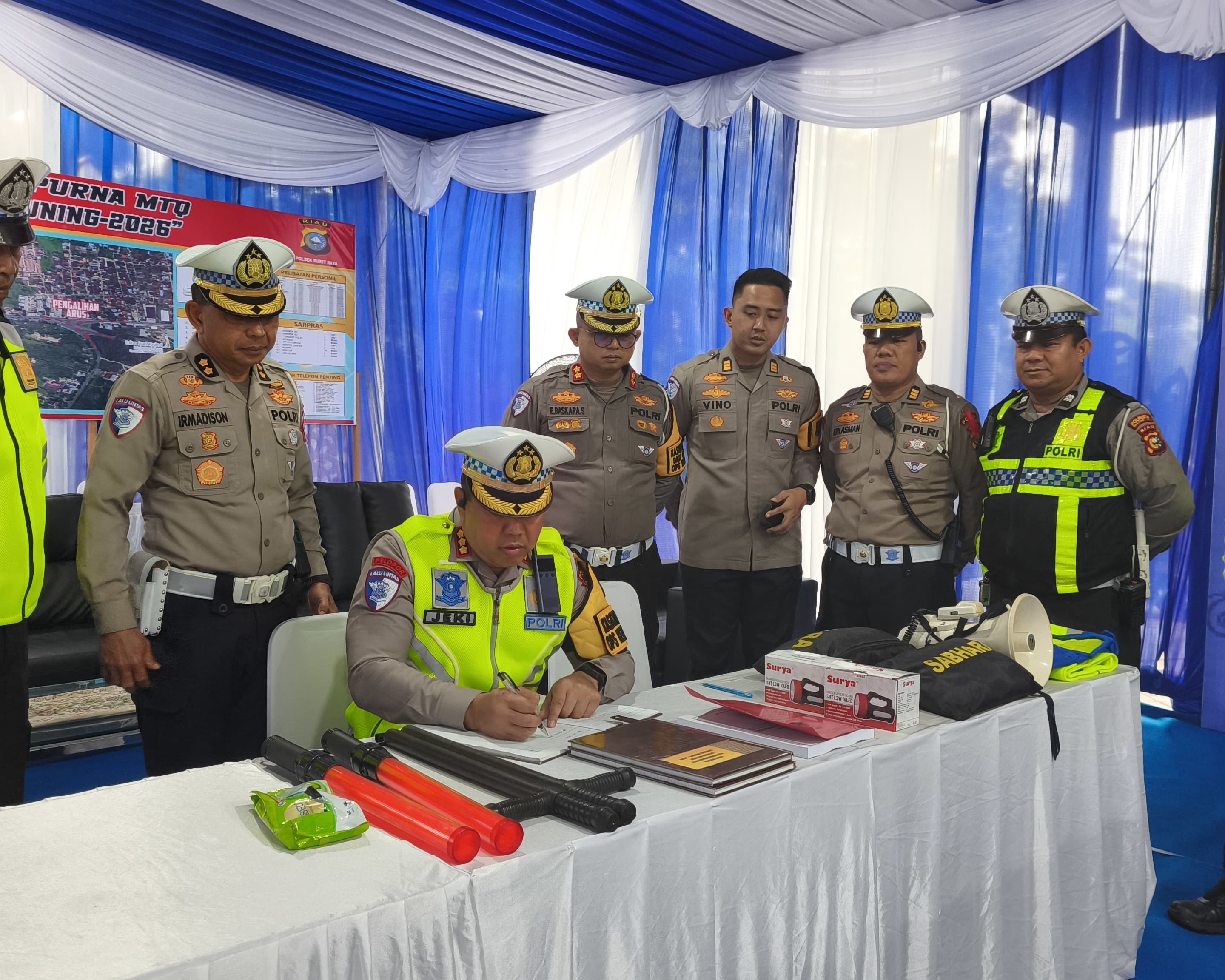 Cek Pos Pam Dan Pos Pelayanan Di Pekanbaru, Dirlantas Polda Riau Pastikan Kesiapan Pengamanan Mudik Operasi Ketupat Lancang Kuning 2026