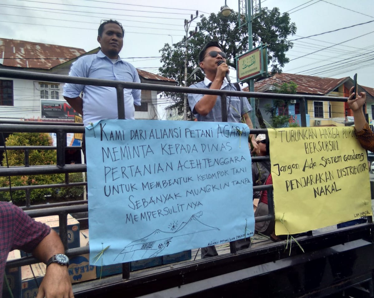 Tuntut Harga Pupuk Subsidi Diturunkan, Aliansi Masyarakat Petani Demo  DPRK Agara