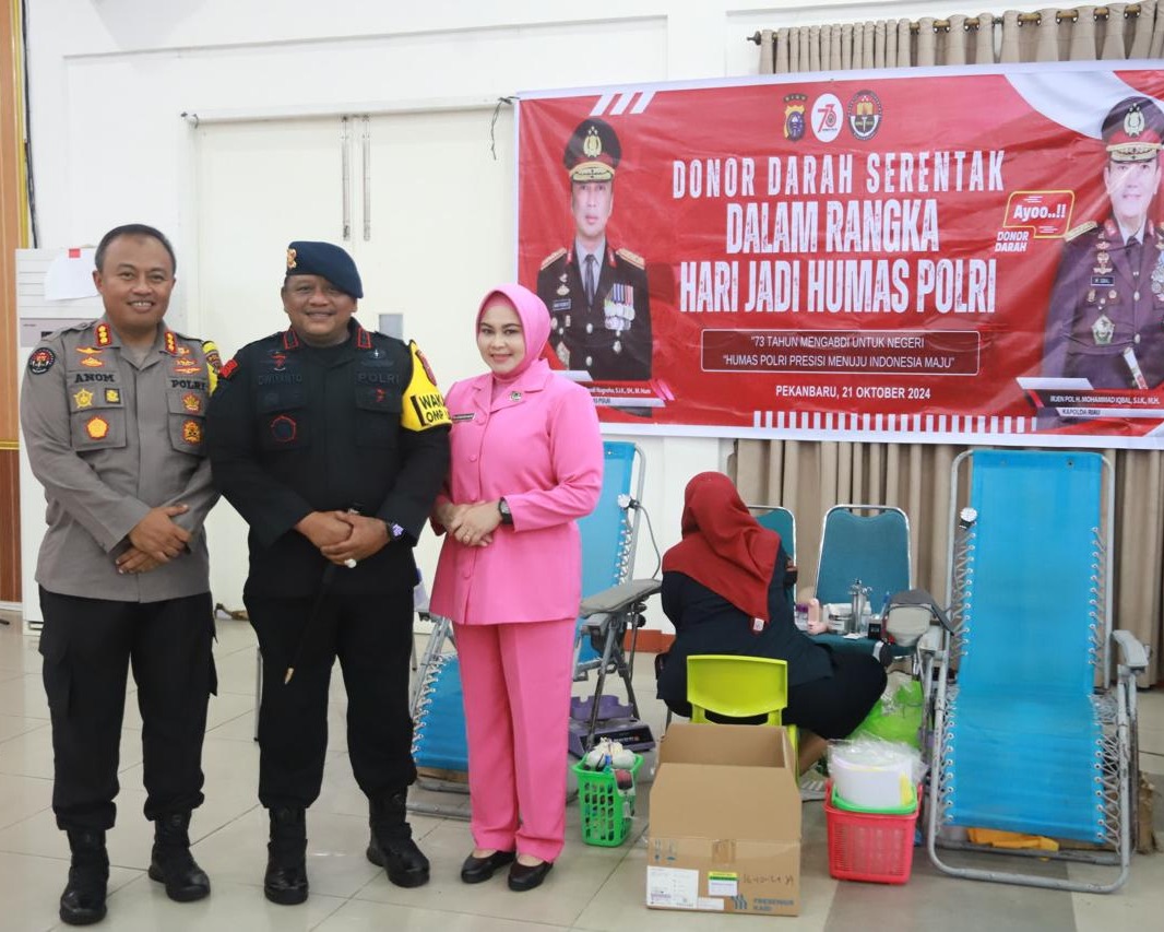 Peringati HUT Humas Polri Ke-73, Polda Riau Gelar Donor Darah