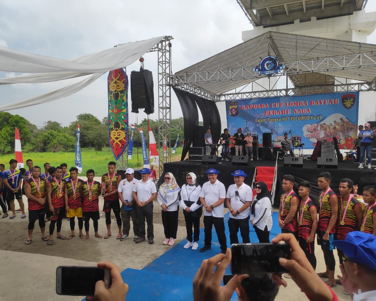 Dua Tim Polres Pulpis Borong Juara 2 dan Juara 1 Lomba Dayung Perahu Naga Kapolda Cup