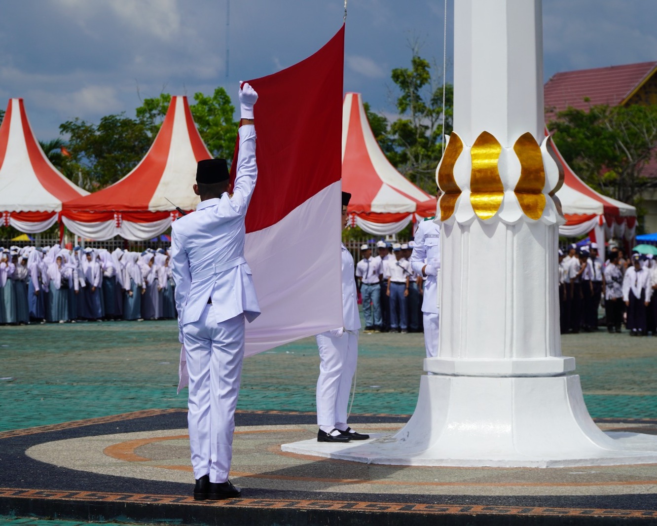 Kapolres Hadiri Upacara Peringatan Hari Kemerdekaan Tingkat Kabupaten Rokan Hulu