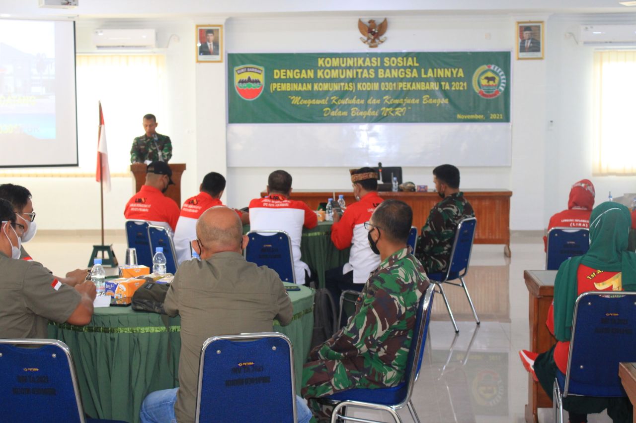 Kodim 0301/PBR Gelar Kegiatan Komunikasi Sosial Dengan Komponen Bangsa Lainnya (Pembinaan Komunitas)