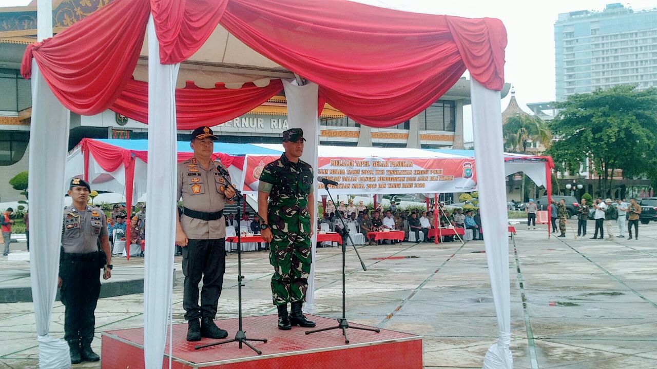 Dandim 0301/Pekanbaru Hadiri Apel Gelar Pasukan Operasi Lilin Muara Takus 2019