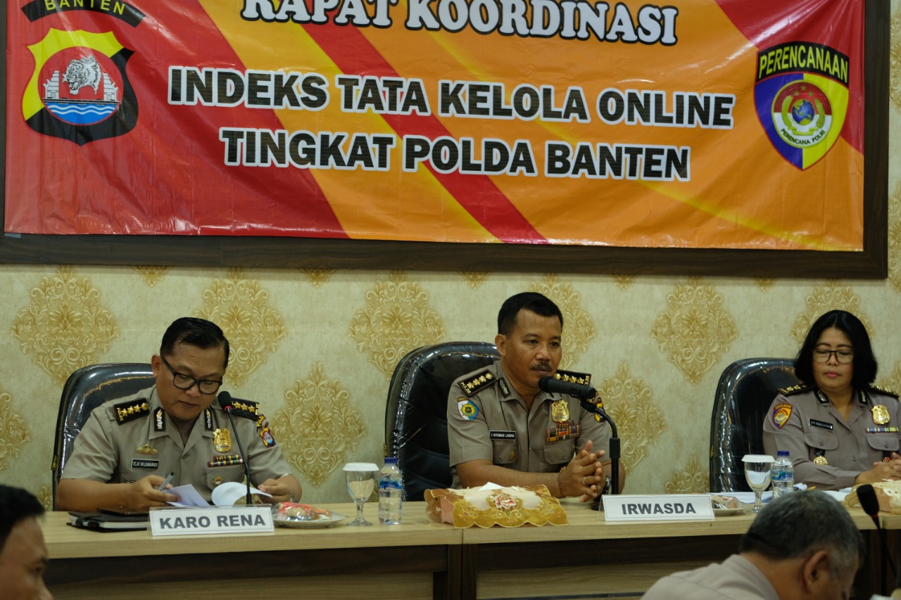 Polda Banten Laksanakan Rapat Kordinasi Tata Kelola Online Tingkat Polda