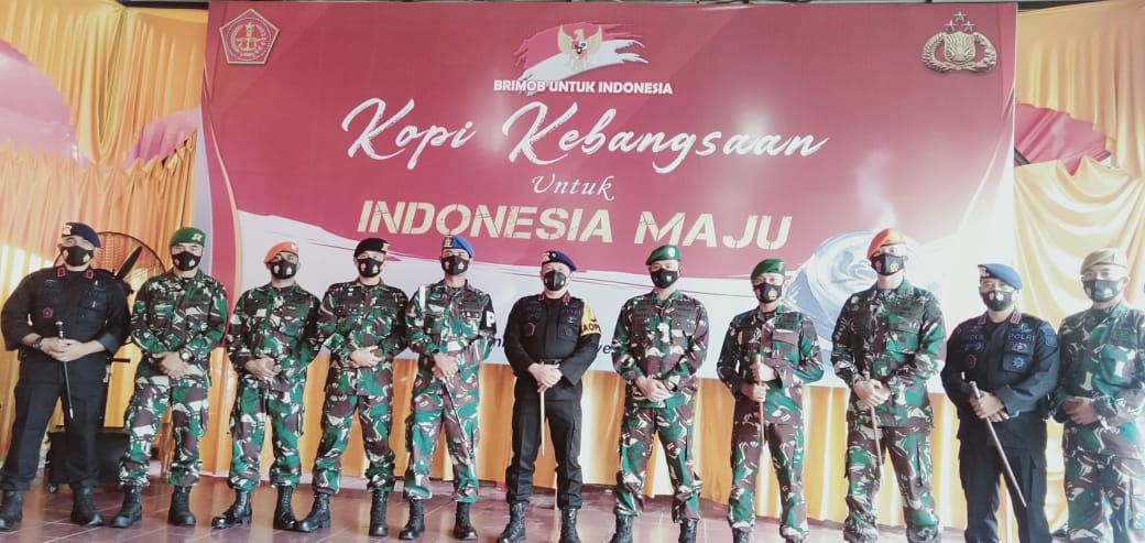 Dandim 0301/PBR Hadiri Acara Ngopi Bareng TNI - POLRI, 'Kopi Kebangsaan Untuk Indonesia Maju' di Mako Satuan Brimob Polda Riau