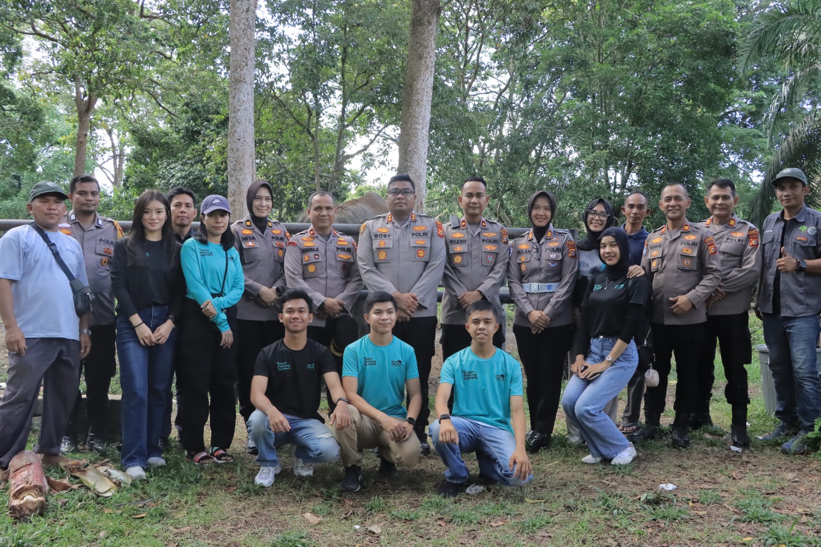 Kapolres Kampar Sambut Tamu Kapolda dari Komunitas Green Policing Runners di TWA Desa Buluh Cina