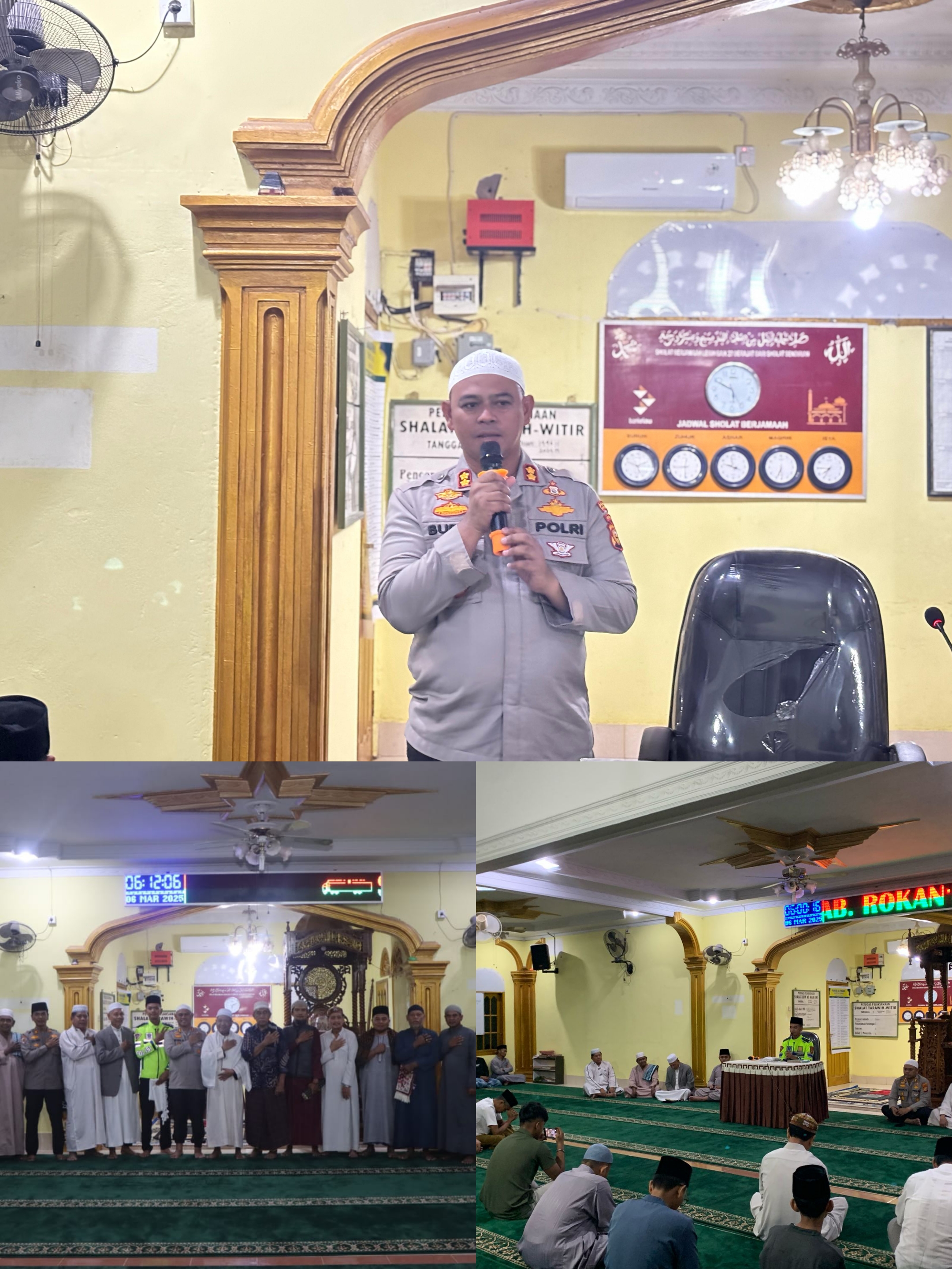 Polres Rokan Hulu Gelar Giat Subuh Keliling (Suling) di Masjid Al-Furqan Desa Koto Tinggi