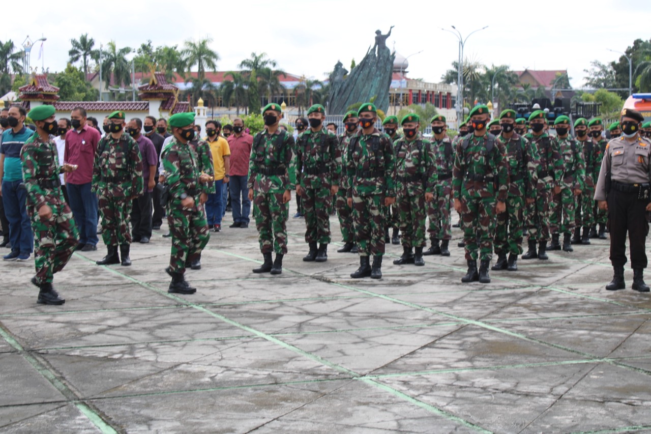 Personil Kodim 0301/PBR Ikut Serta Dalam Apel Gelar Pasukan Pengamanan Kunjungan Kerja Presiden RI