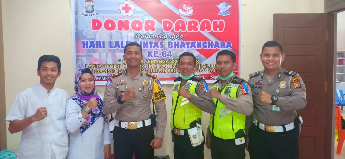 Jelang Hari Lalulintas Bhayangkara Ke 64, Satlantas Polres Kampar Gelar Donor Darah