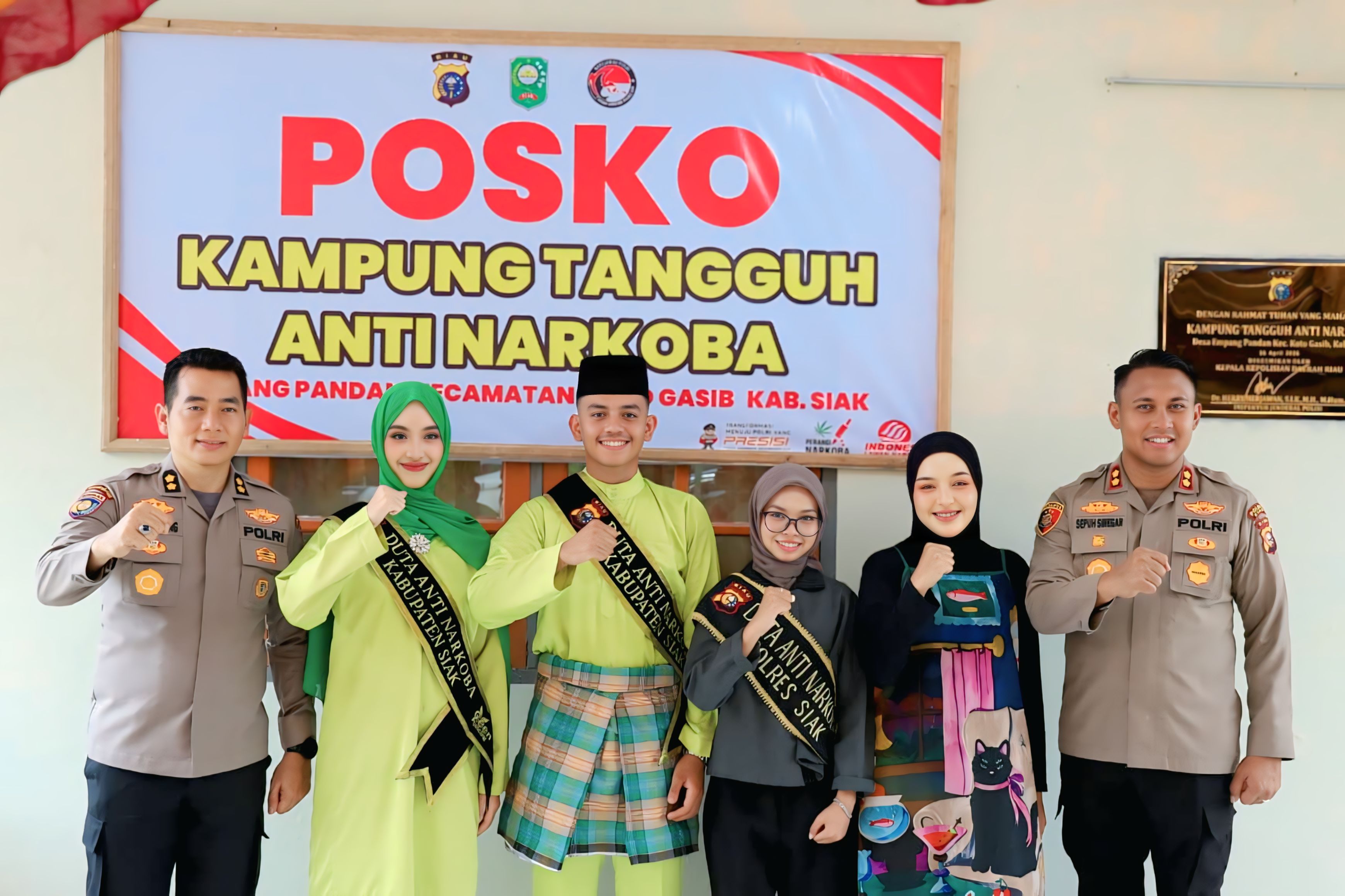 Perkuat Benteng Generasi Muda, Polres Siak Lantik Duta Anti Narkoba Dan Revitalisasi Kampung Tangguh Anti Narkoba