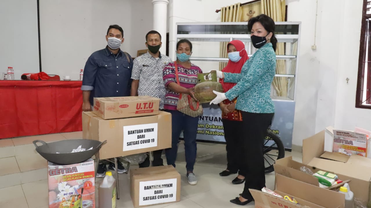 Ketua Dekranasda Taput Serahkan Bantuan Kepada 13 Pelaku UKM Makanan dan Minuman