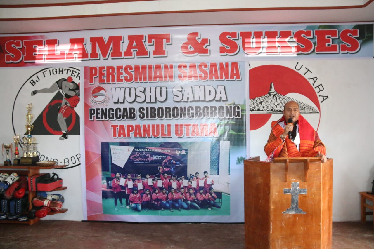 Bupati Nikson Nababan Resmikan Gedung Sasana Wushu Sanda Pengcab Siborongborong Tapanuli Utara