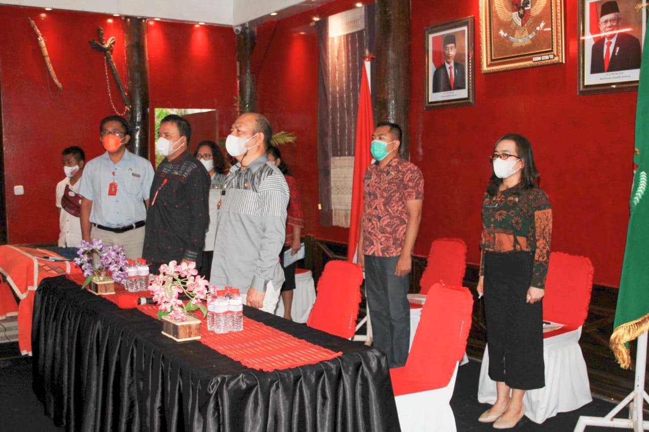Bupati Taput Hadiri Rakor Nasional Wasin Tahun 2021 Secara Virtual