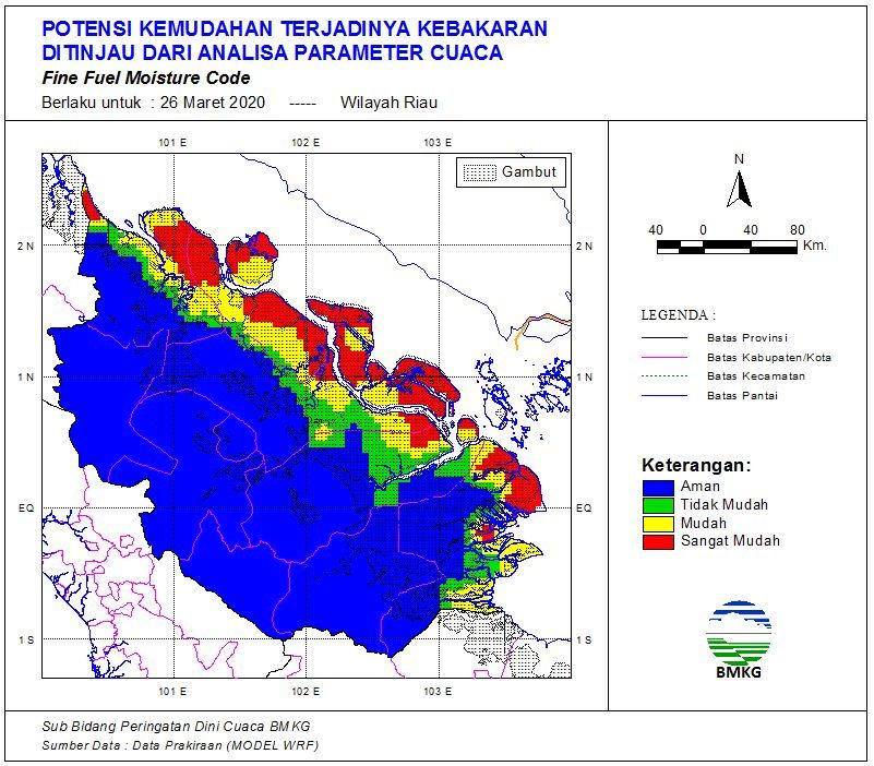 BMKG Memprediksi Cuaca di Provinsi Riau Cerah Berawan Dengan Potensi Hujan Dengan Intensitas Ringan