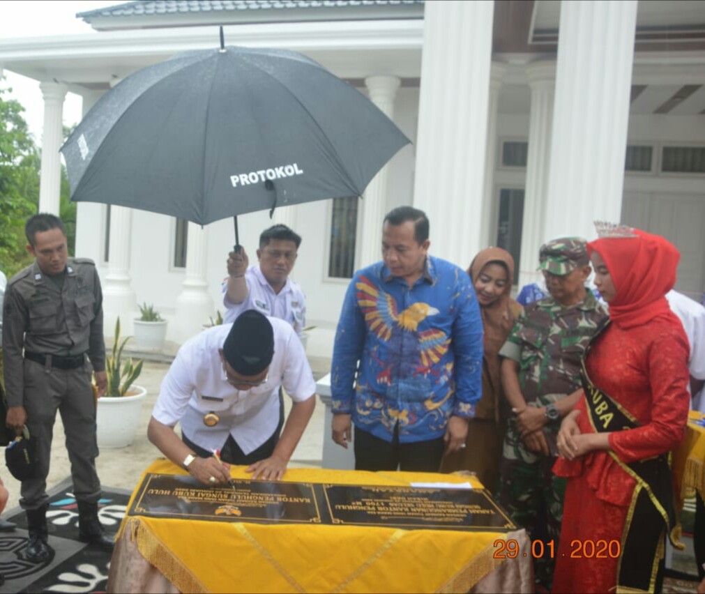 Bupati Rohil Meresmikan Kantor Penghulu Sungai Kubu Hulu Kecamatan Kubu