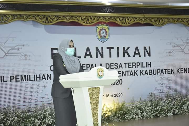 Bupati Kendal Melantik 199 Kades Terpilih Periode 2020 - 2026 Dengan Cara Telekonferensi di Pendopo Temenggung Bahurekso