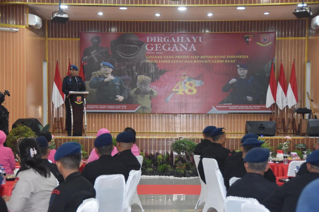 Peringati HUT Gegana Korps Brimob Polri Ke-48, Detasemen Gegana Satuan Brimob Polda Riau Gelar Syukuran