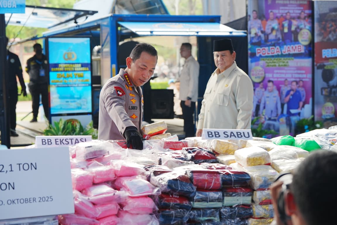 Presiden Pimpin Pemusnahan 214,84 Ton Narkoba oleh Polri, Kapolri: Tindak Lanjut Asta Cita