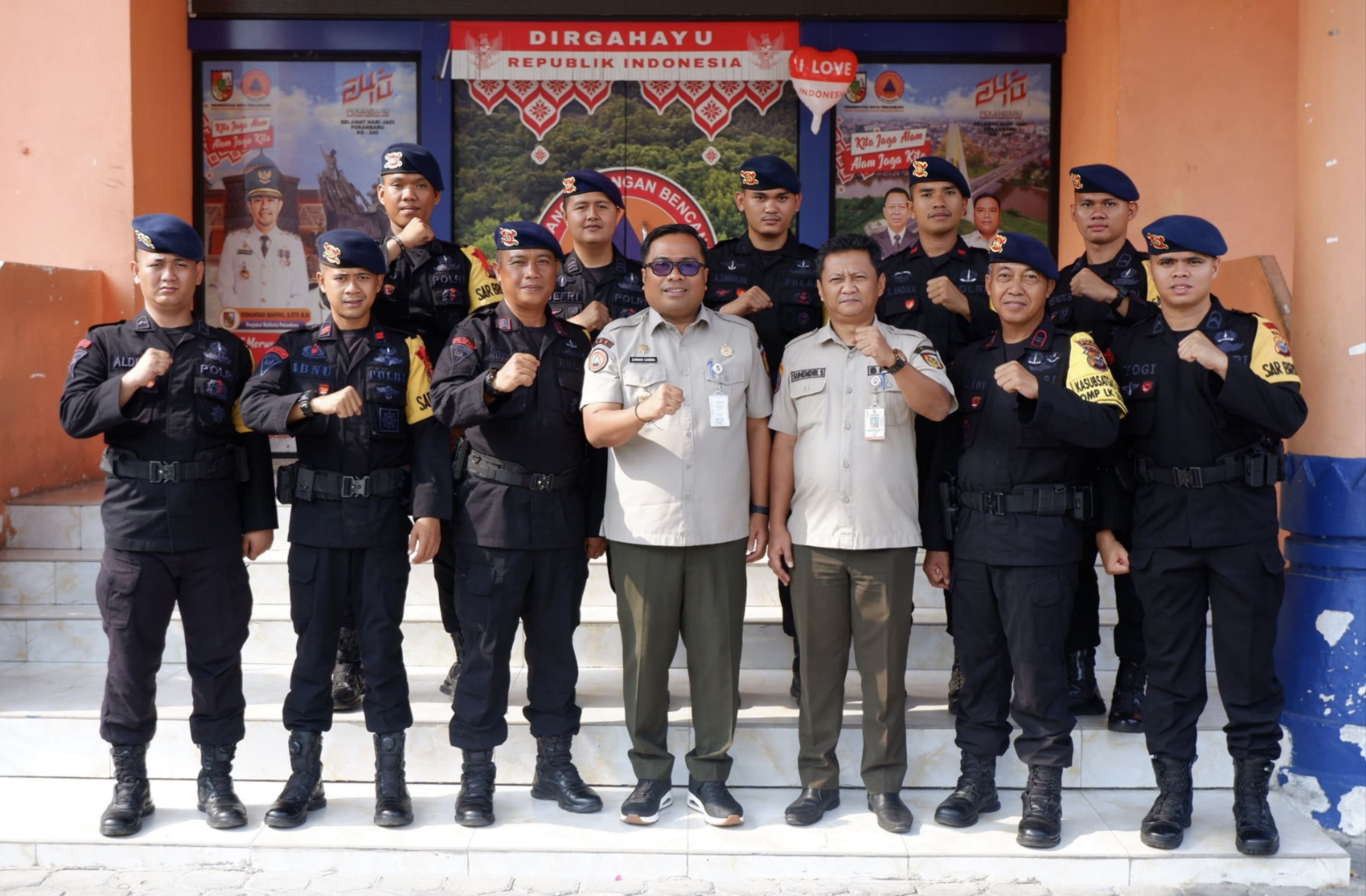 Sub Satgas SAR Brimob Polda Riau Sambangi dan Berkoordinasi Ke Kantor BPBD Pekanbaru