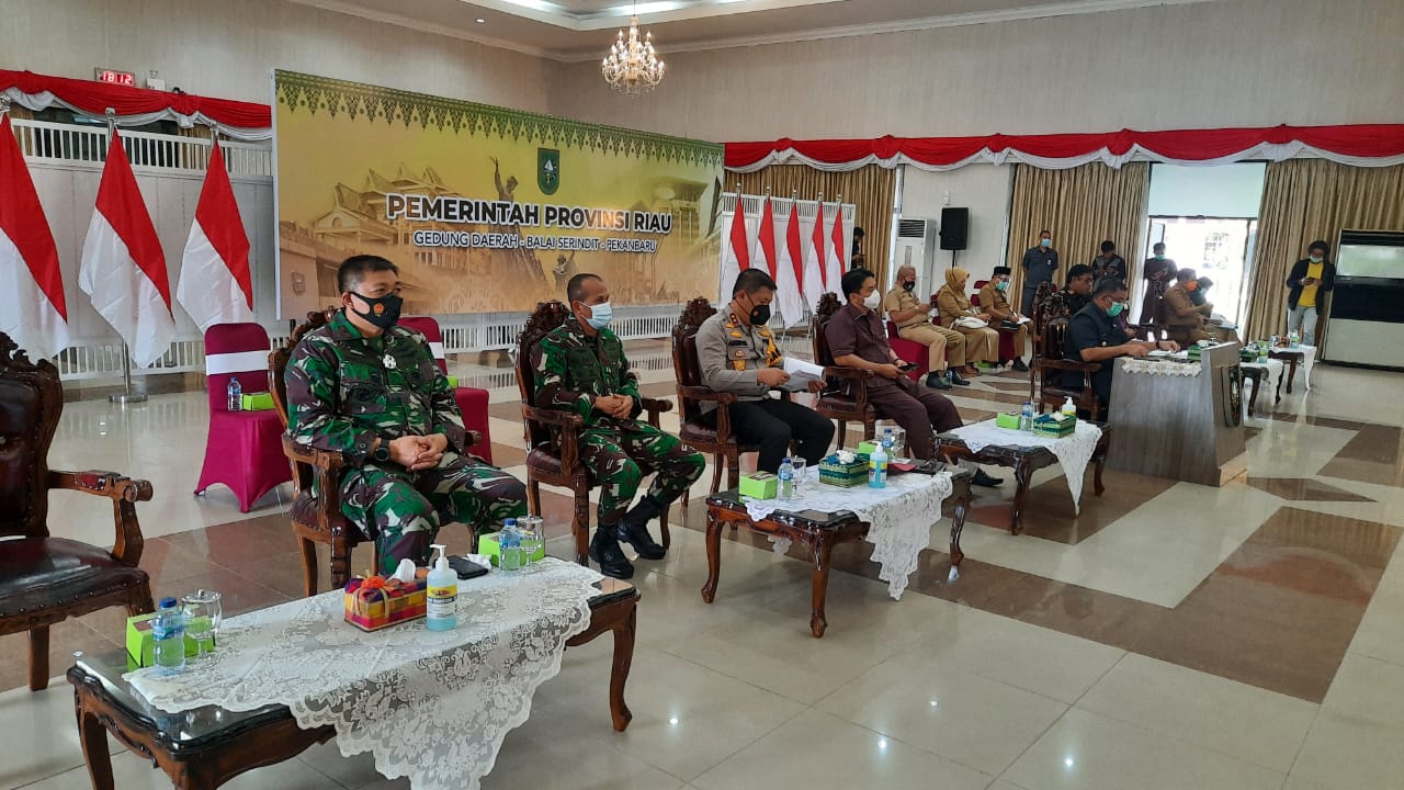 Danlanud RSN Bersama Forkopimda Riau Bahas Pilkada Serentak Tahun 2020