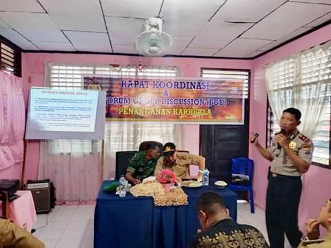 Polsek Tanah Putih Rohil Gelar Sosialisasi Rakor dan FGD Antisipasi Karhutla