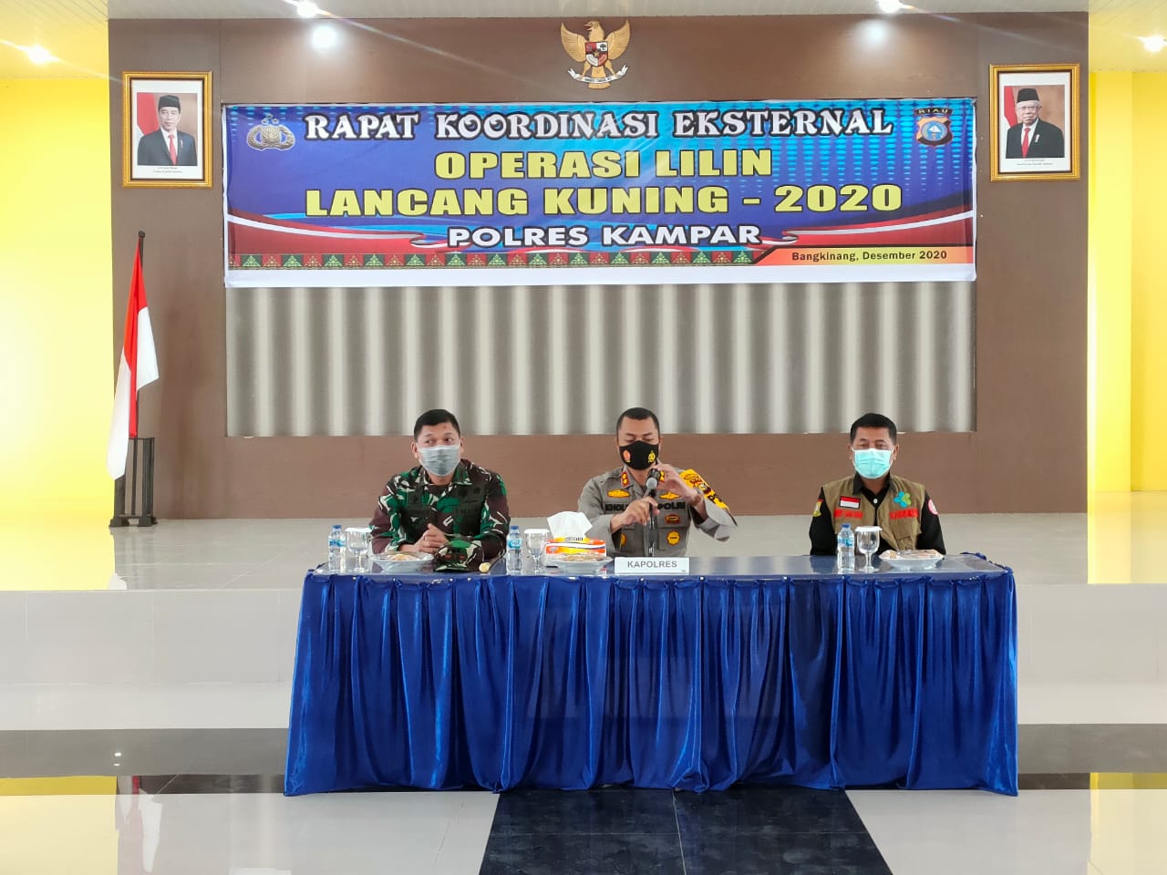 Polres Kampar Laksanakan Rakor Eksternal Kesiapan Operasi Lilin Lancang Kuning 2020
