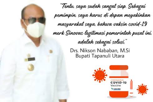 Besok, Bupati Taput Langsung Menerima Perdana Vaksin Covid-19