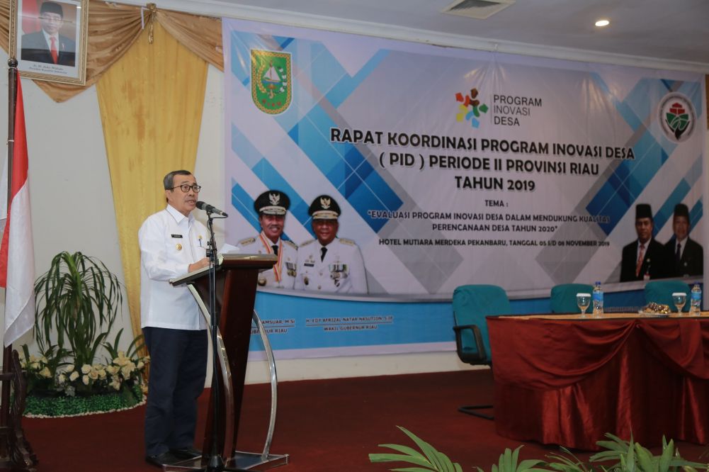 Gubri Membuka Rakor Program Inovasi Desa (PID) Periode II Provinsi Riau Tahun 2019