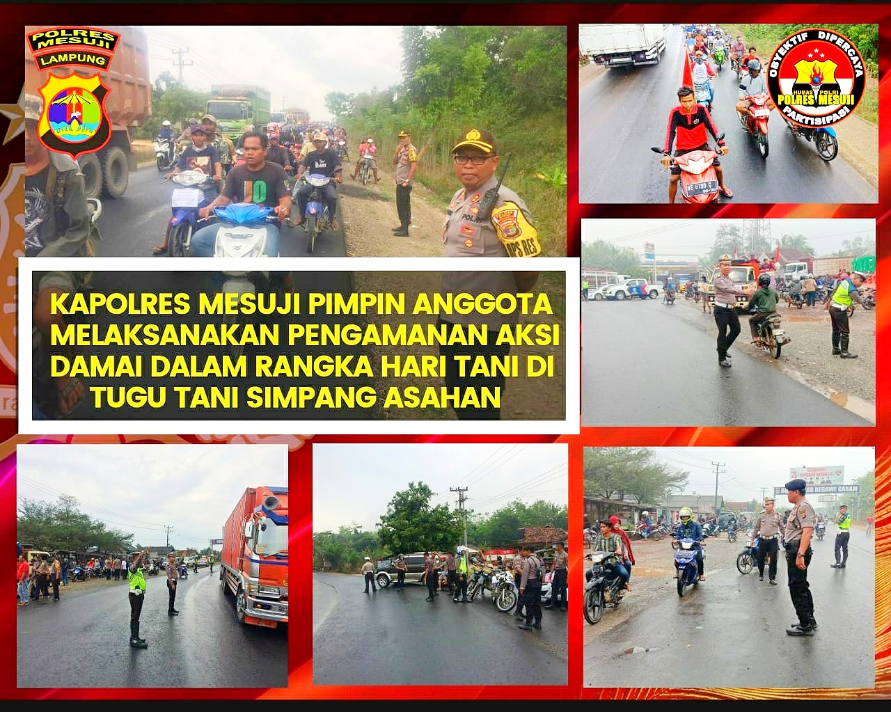 Kapolres Mesuji Pimpin Pengamanan Unras Hari Tani