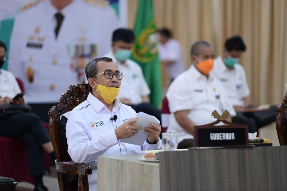 Gubri Pimpin Musrenbang RKPD Provinsi Riau Tahun 2021 Melalui Video Conference