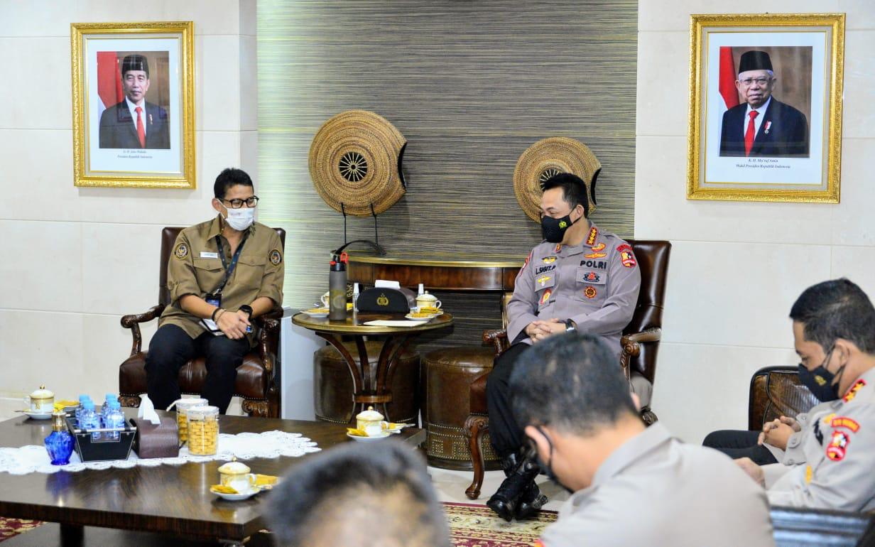 Bersama Menteri Pariwisata dan Ekonomi Kreatif, Kapolri Bahas Penguatan 5 Destinasi Super Prioritas