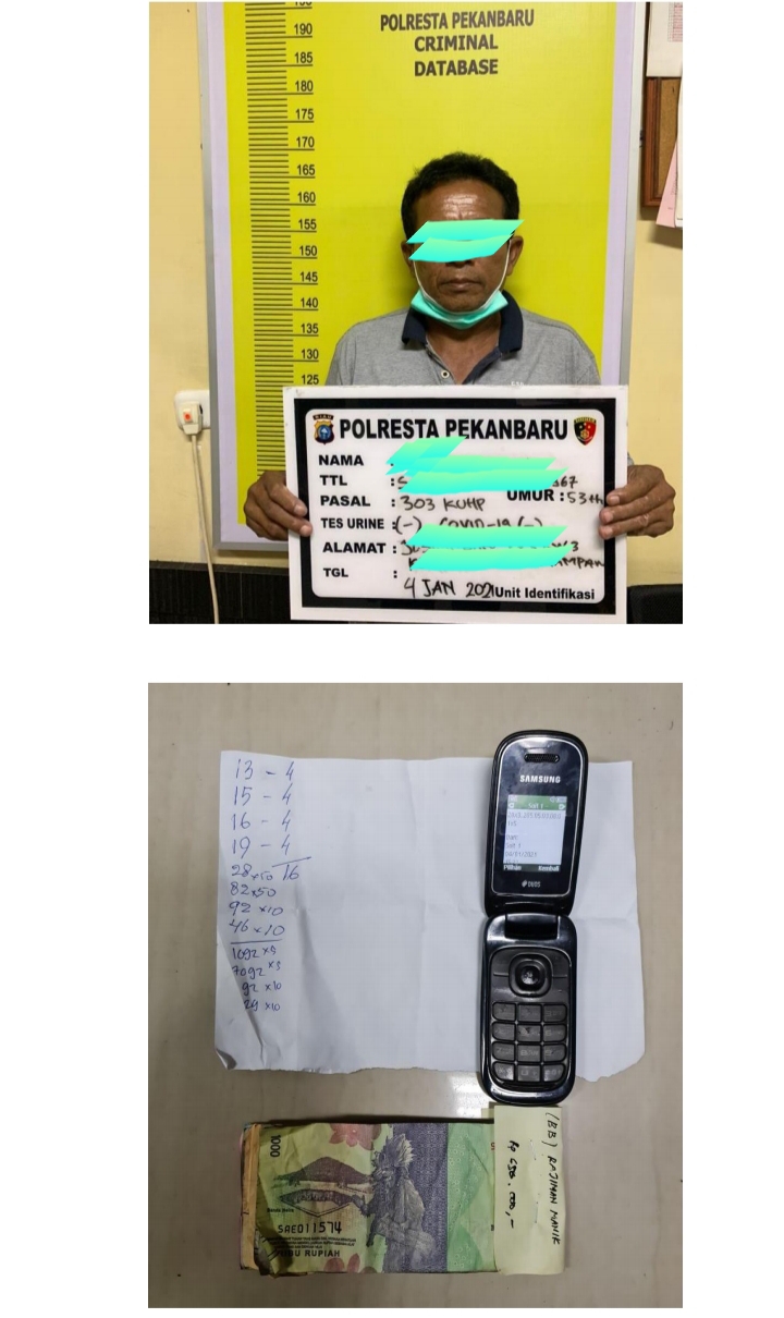 Satuan Reskrim Polresta Pekanbaru Berhasil Ungkap Perjudian Sie Jie di Warung Kopi Simpang Baru