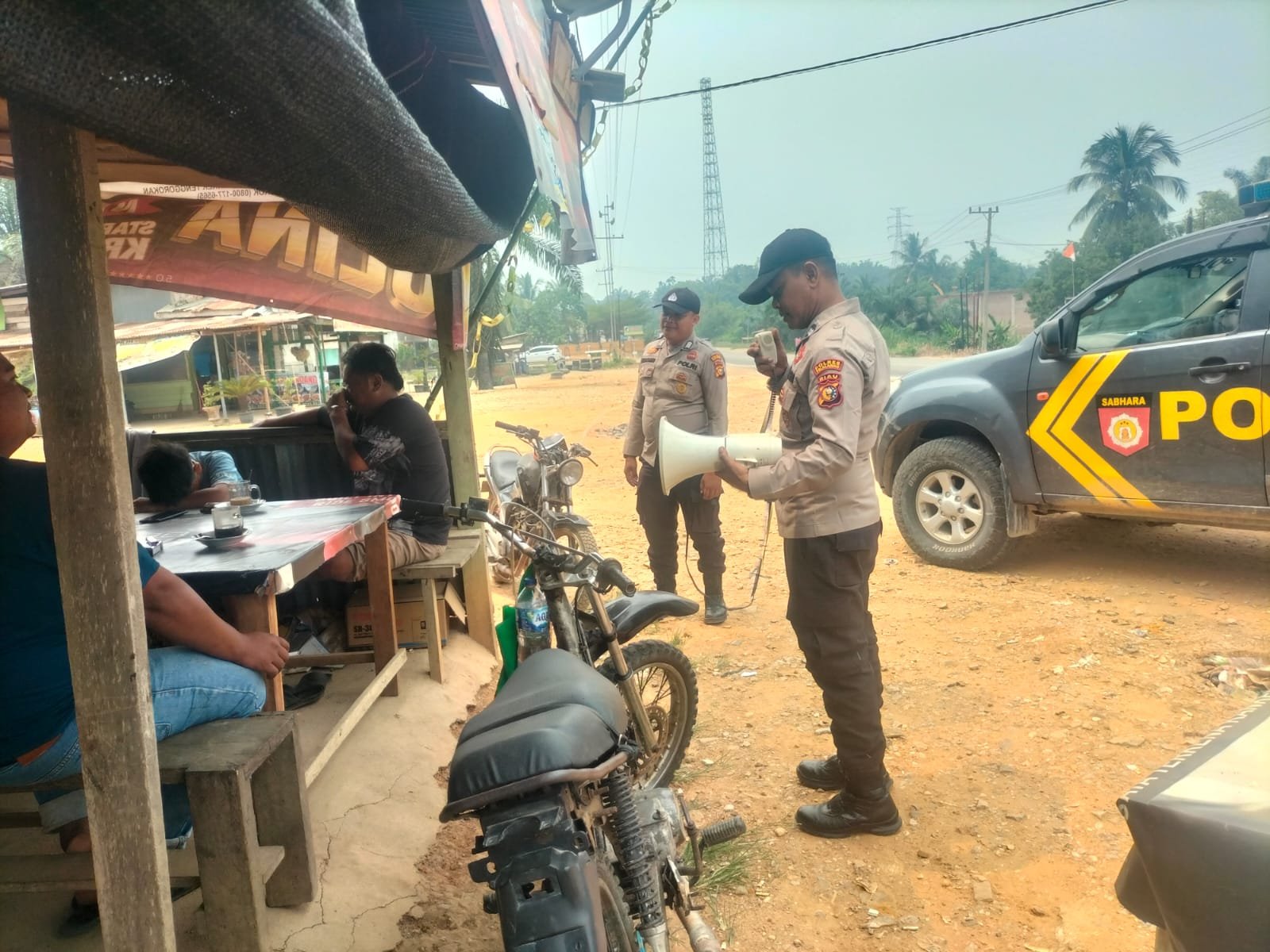 Polres Gencar Mobiling Himbau Warga, Larang Bakar Lahan di 9 Titik Wilayah Pelalawan