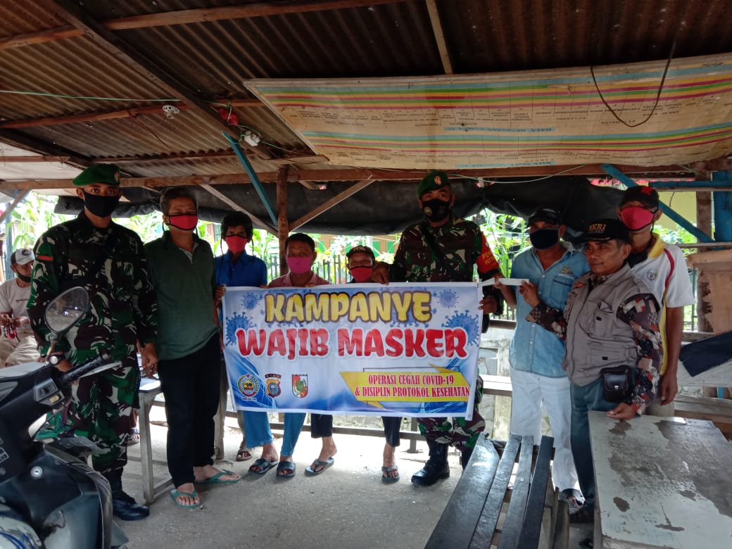 Babinsa Kodim 0301/PBR Gelar Operasi Cegah Covid-19 dan Disiplin Protokol Kesehatan