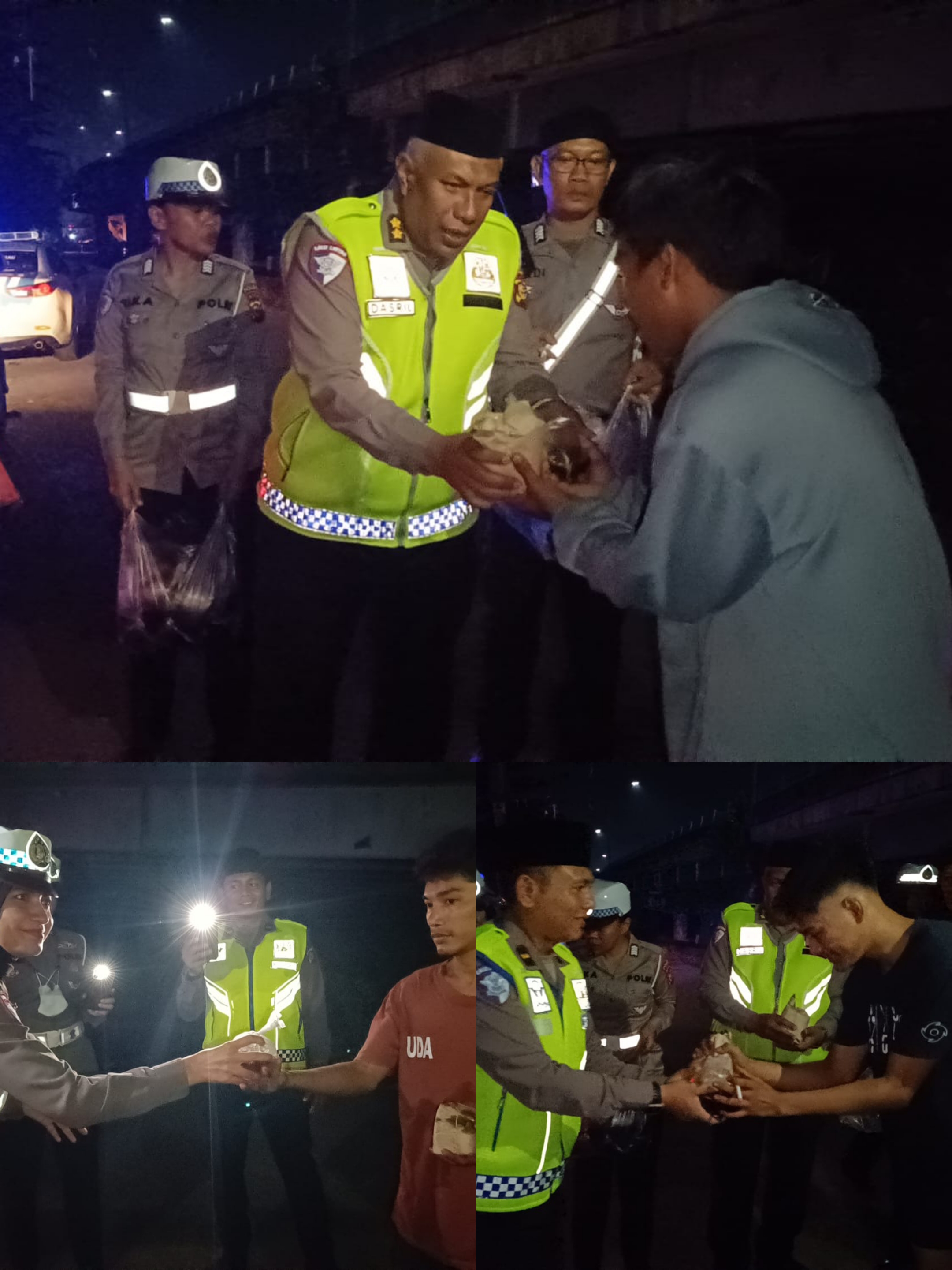Tim Sahur On The Road Ditlantas Polda Riau Sambangi Masyarakat di Pengungsian Terdampak Banjir