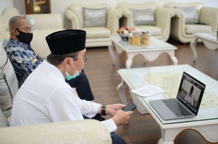 Gubri Mengikuti Vidcon Halal Bi Halal Akbar Virtual Bersama PGRI Riau 