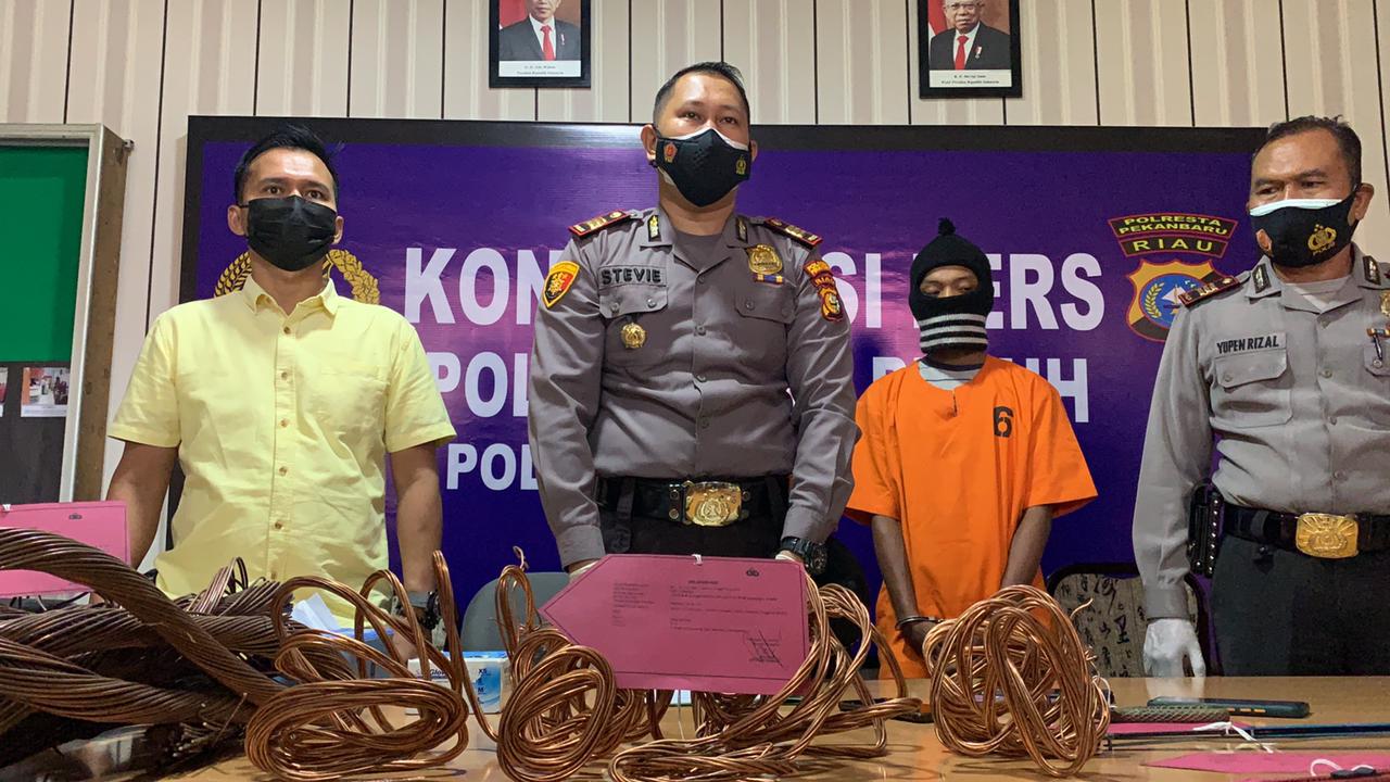 Polsek Limapuluh Ciduk Pelaku Spesialis Pencurian Kabel dan Sepeda