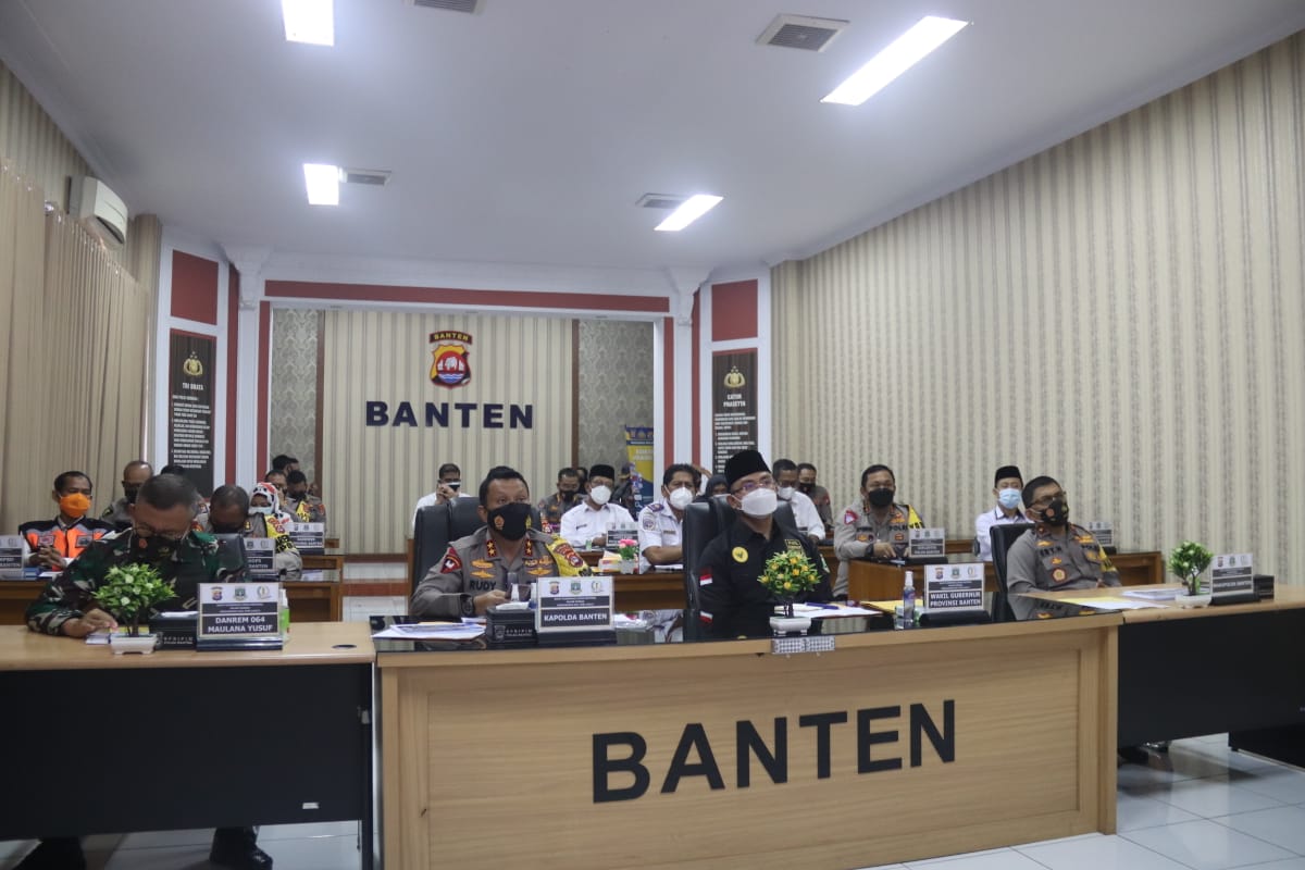 Jelang Libur Hari Raya Idul Fitri dan Larangan Mudik, Polda Banten Ikuti Rakor Lintas Sektoral