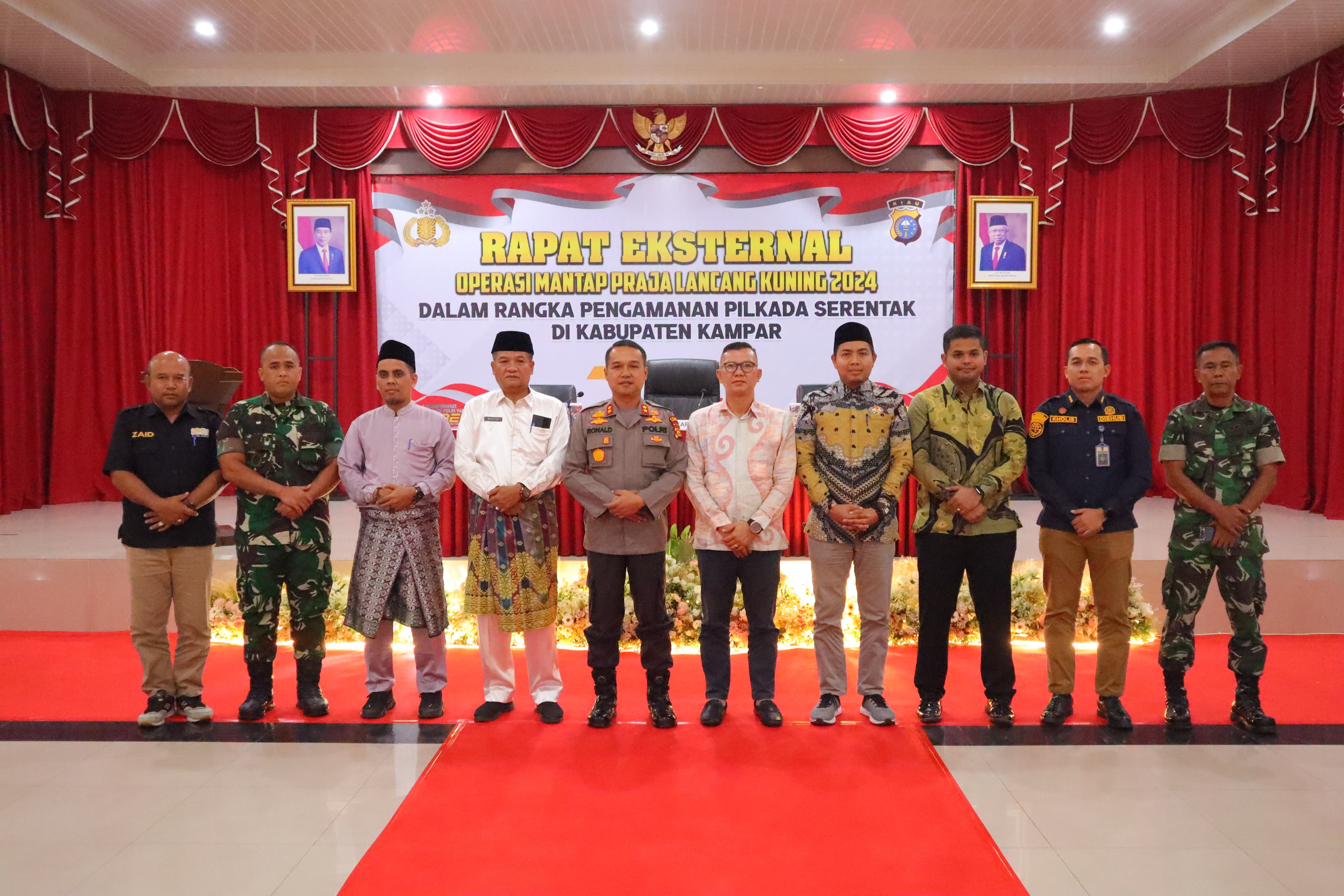 Kapolres Kampar AKBP Ronald Sumaja Pimpin Rapat Eksternal Operasi Mantap Praja Lancang Kuning 2024