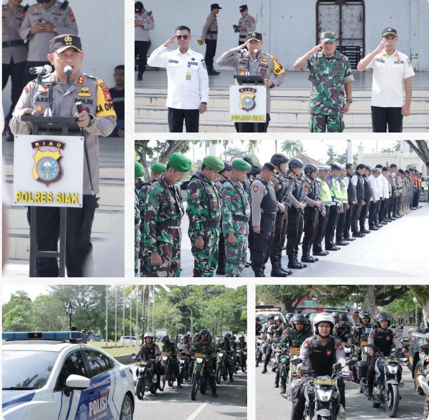 Kapolres Siak AKBP Asep Sujarwadi Pimpin Apel Kesiapan Pengamanan Kunjungan RI 1 dan Pelaksanaan Patroli Sinergitas Cipta Kondisi