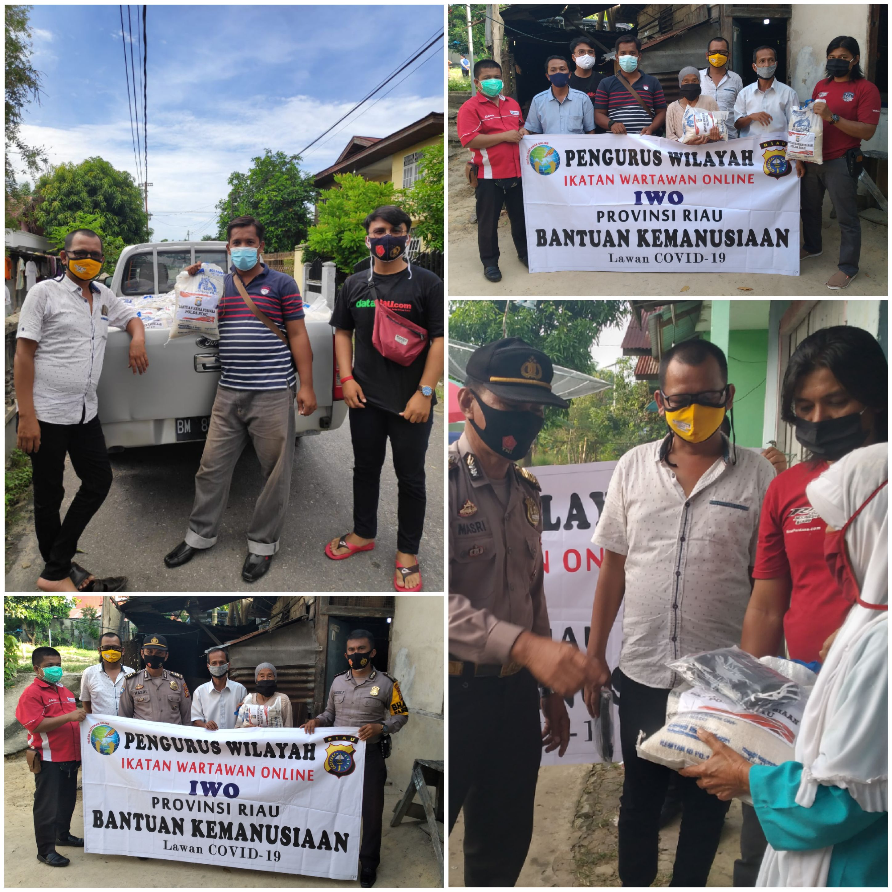 Lagi, IWO Riau Bersama IWO Bengkalis Mendistribusikan Bantuan Kemanusiaan Polda Riau Kepada Masyarakat Kelurahan Air Jamban