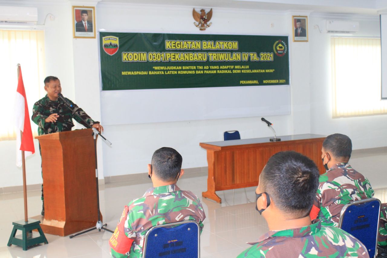 Antisipasi Bahaya Laten Komunis, Kodim 0301/PBR Gelar Pembinaan Balatkom Dan Paham Radikal TA 2021