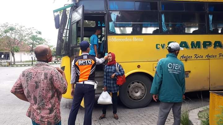 Penerapan PSBB Kota Pekanbaru, Terminal BRPS Perketat Pengawasan Kedatangan dan Keberangkatan Penumpang