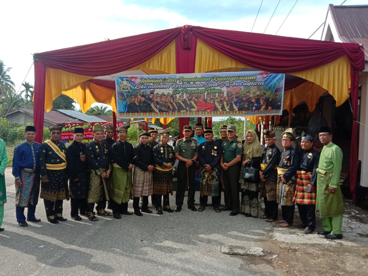 Dandim 0301/Pekanbaru Hadiri Kegiatan Penabalan Pengurus Kekerabatan Kesultanan Siak Sri Indra Pura Se Provinsi Riau