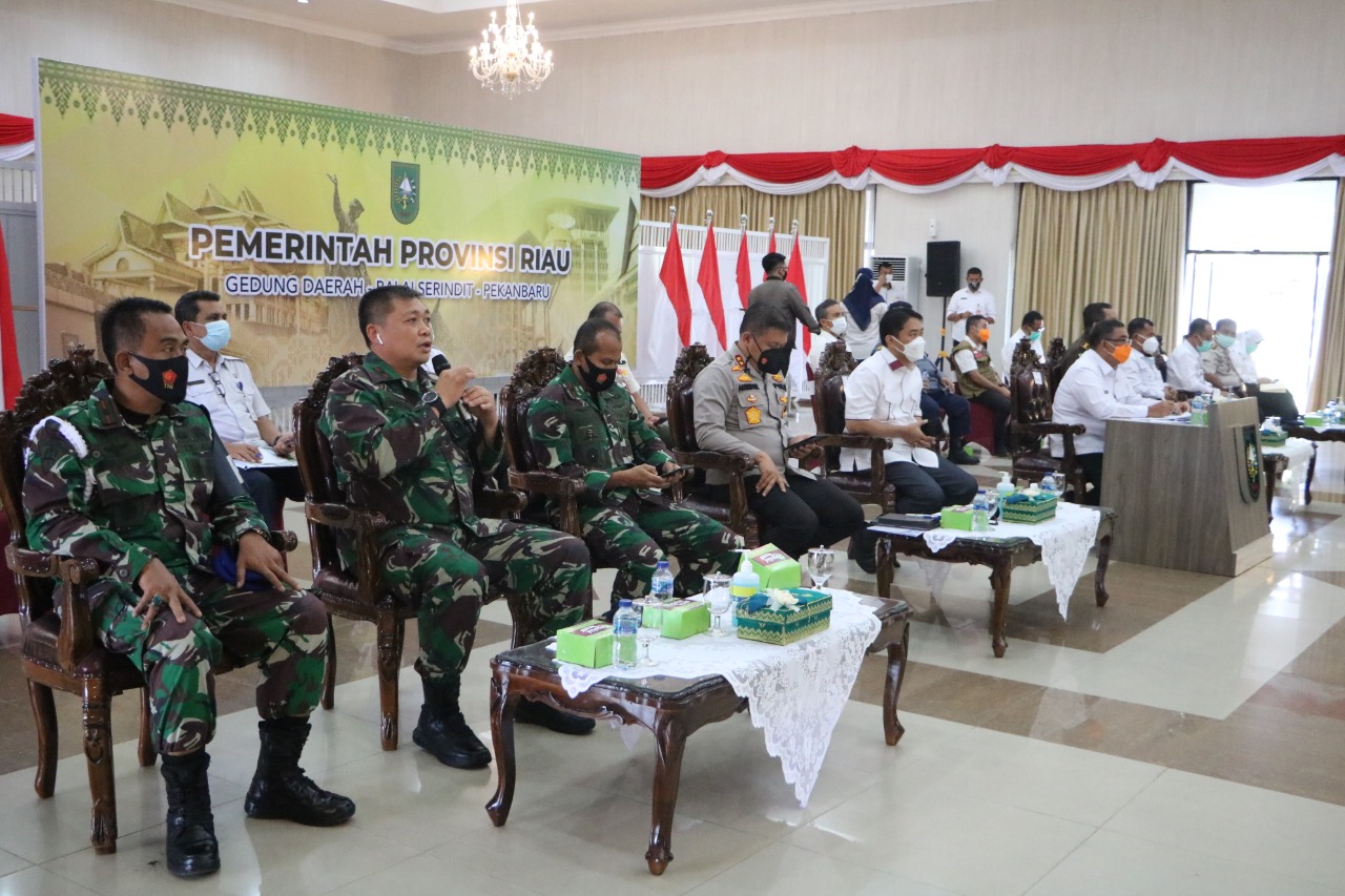 Danlanud RSN Hadiri Rapat Antisipasi Libur Hari Natal 2020 dan Tahun Baru 2021 Secara Virtual