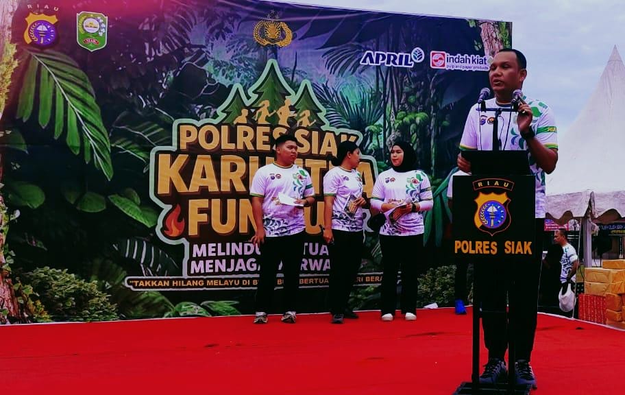 Semarak Karhutla Fun Run Polres Siak 2025, Ribuan Warga Berlari Bersama 'Melindungi Tuah, Menjaga Marwah' di Depan Istana Siak